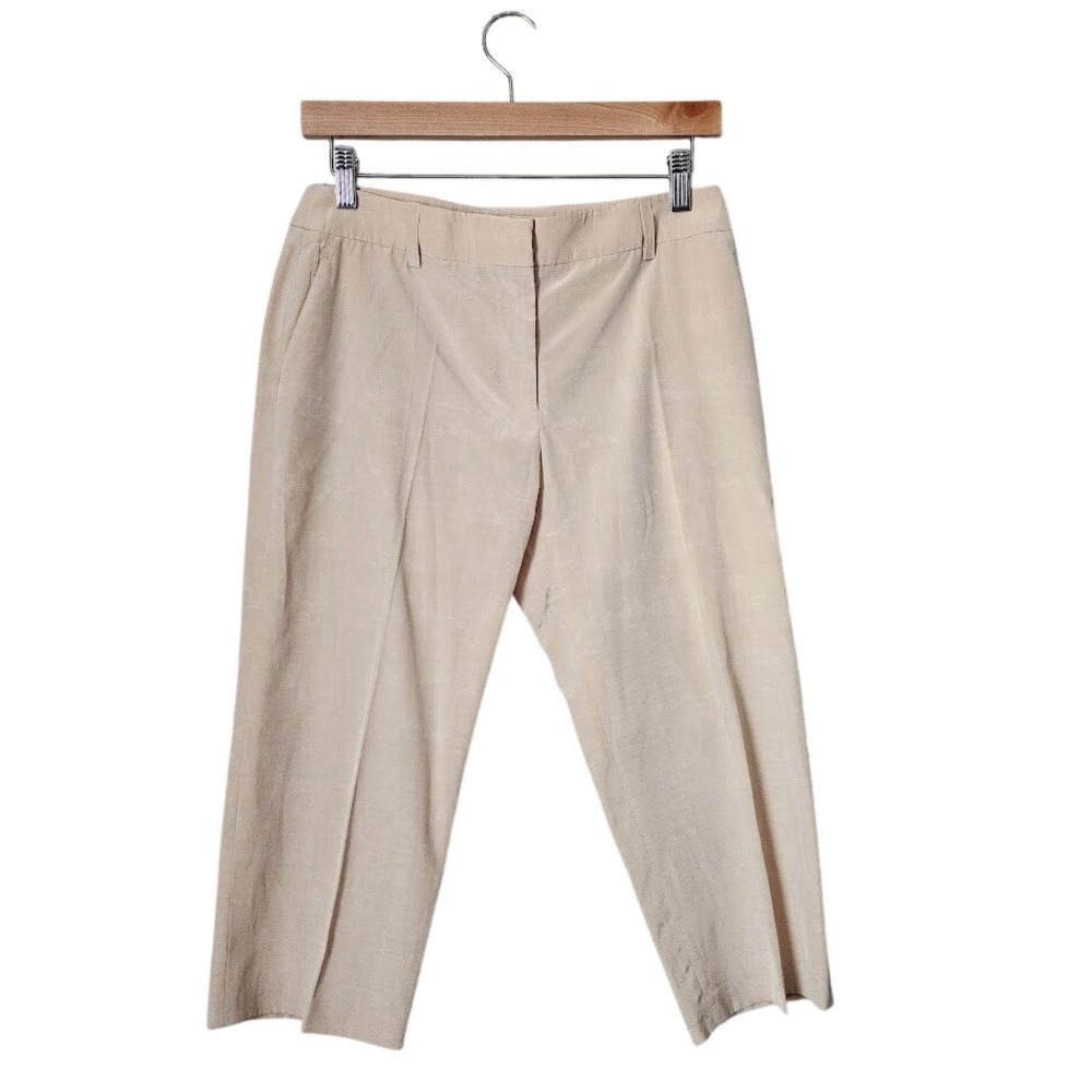 ALEXANDER MCQUEEN Y2K Beige Linen Tailored Cropped Trousers Capri‎ pants 42
